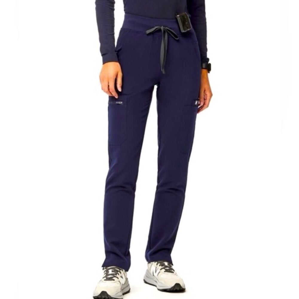 Figs yola skinny scrub pants navy blue